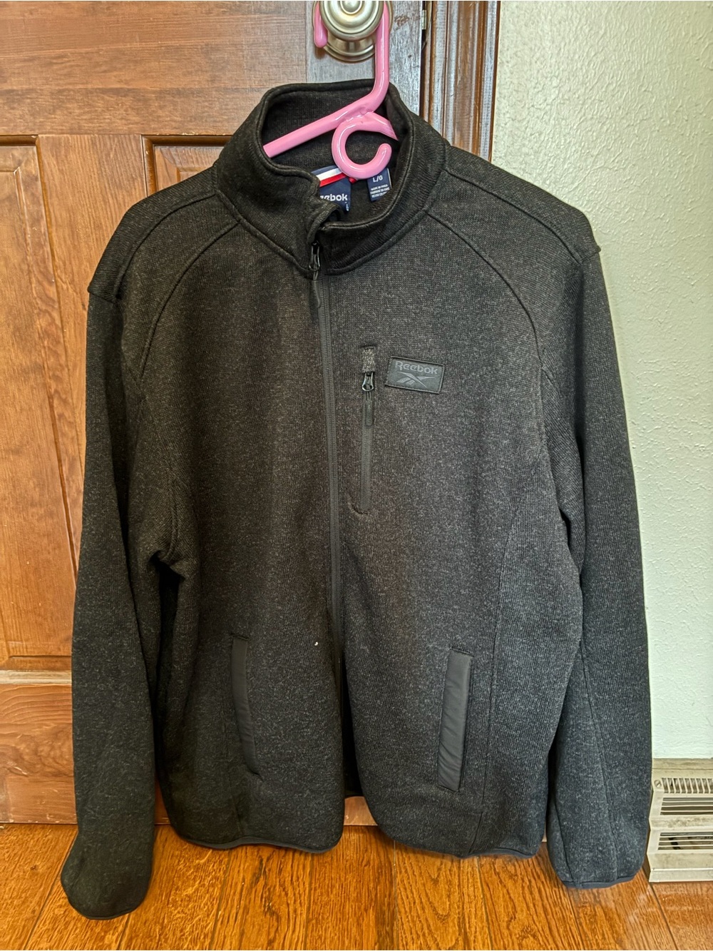 Reebok Men’s Dark Gray Full-Zip Sweater Jacket